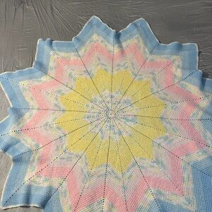 Pastel Starburst Crochet Baby Blanket